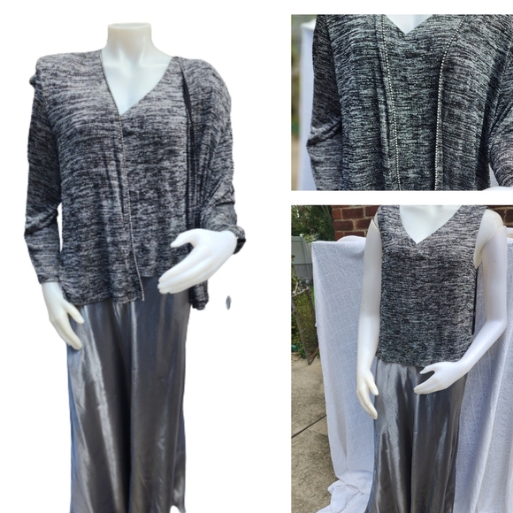 Patra Vintage  80s Silver Tones plus size‎ gown& jacket 16 NWT - Picture 1 of 16